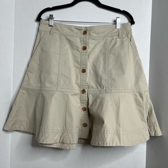 Banana Republic Women’s A-line Natural Stone Button Down Pockets Skirt Size 8 - Picture 1 of 8